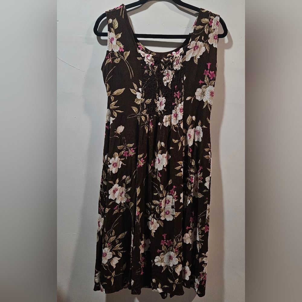 dressbarn floral dress 100% rayon size 8 petite - Picture 2 of 6